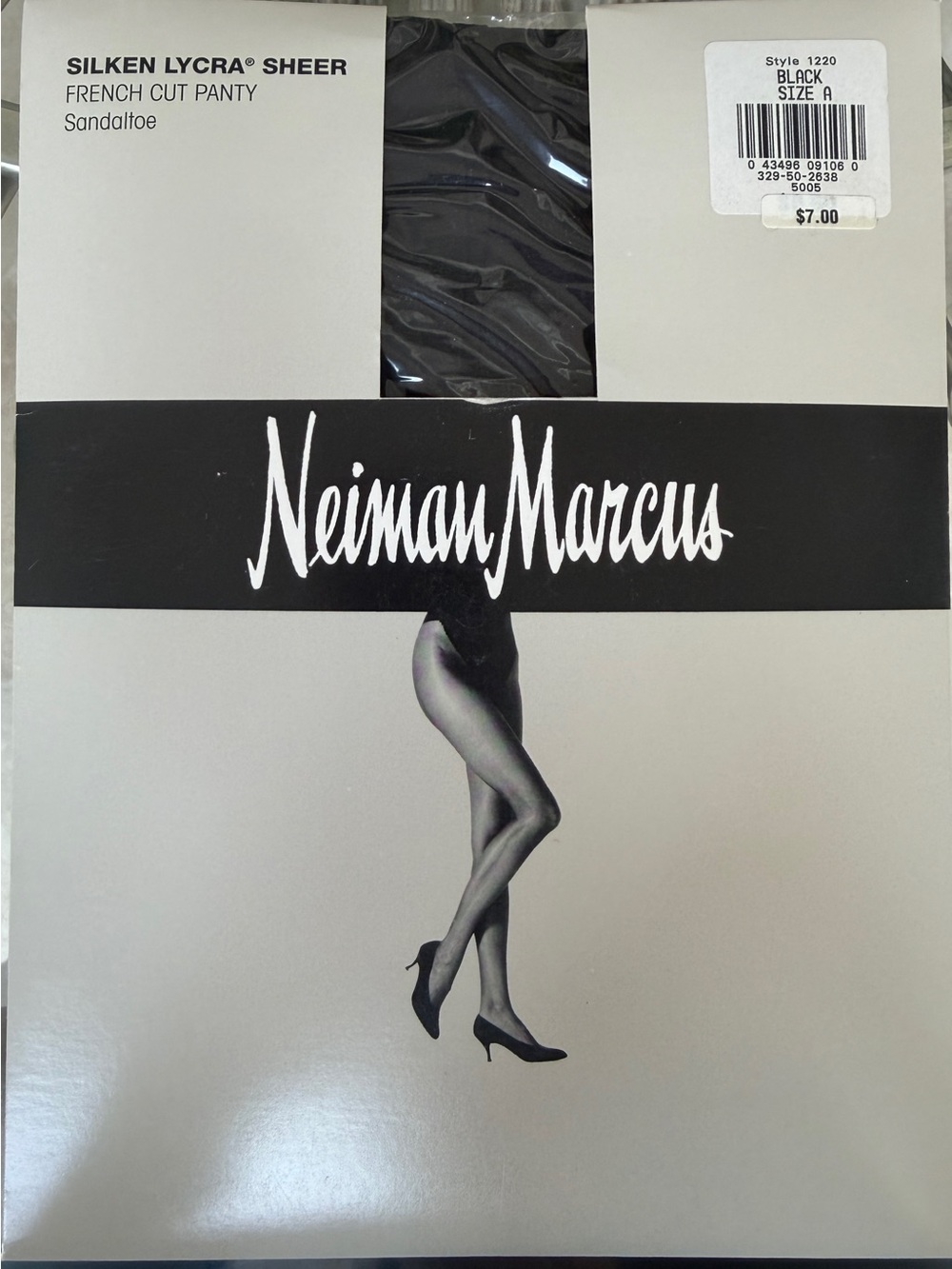Neiman Marcus Silken Lycra Sheer French Cut Panty - Black Size A